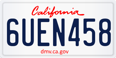 CA license plate 6UEN458