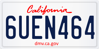 CA license plate 6UEN464