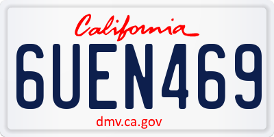 CA license plate 6UEN469
