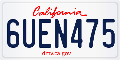 CA license plate 6UEN475