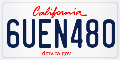 CA license plate 6UEN480