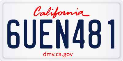 CA license plate 6UEN481