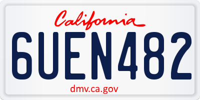CA license plate 6UEN482