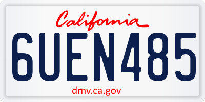 CA license plate 6UEN485