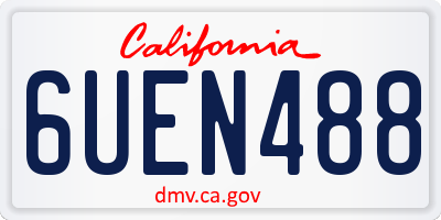 CA license plate 6UEN488