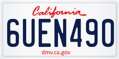 CA license plate 6UEN490