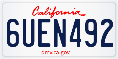 CA license plate 6UEN492