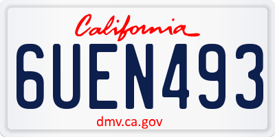CA license plate 6UEN493