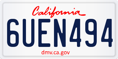 CA license plate 6UEN494