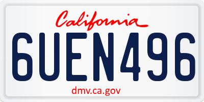 CA license plate 6UEN496