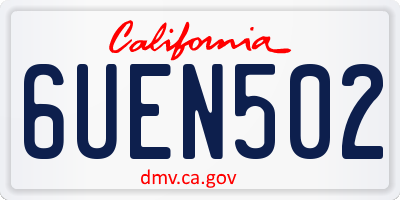 CA license plate 6UEN502