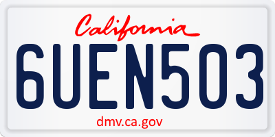 CA license plate 6UEN503