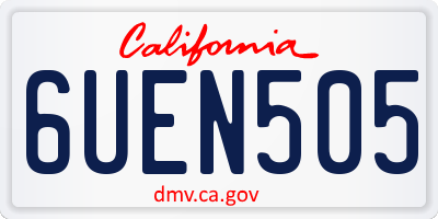 CA license plate 6UEN505