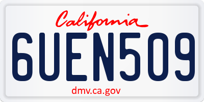 CA license plate 6UEN509