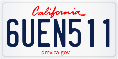 CA license plate 6UEN511