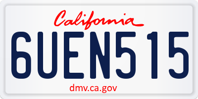 CA license plate 6UEN515