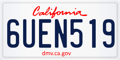 CA license plate 6UEN519