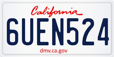 CA license plate 6UEN524