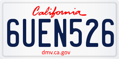 CA license plate 6UEN526