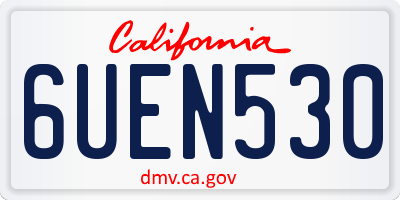 CA license plate 6UEN530