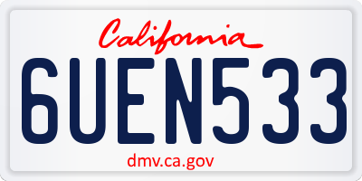 CA license plate 6UEN533