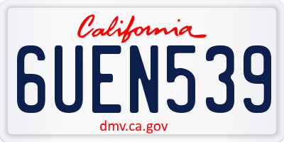 CA license plate 6UEN539
