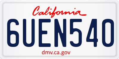 CA license plate 6UEN540