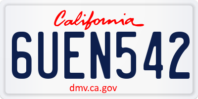 CA license plate 6UEN542
