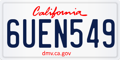 CA license plate 6UEN549