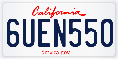 CA license plate 6UEN550