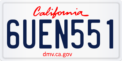 CA license plate 6UEN551