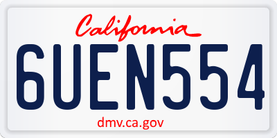 CA license plate 6UEN554