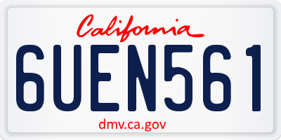CA license plate 6UEN561
