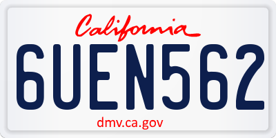 CA license plate 6UEN562