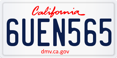 CA license plate 6UEN565