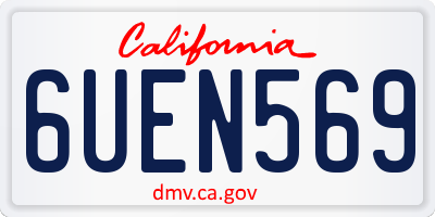 CA license plate 6UEN569
