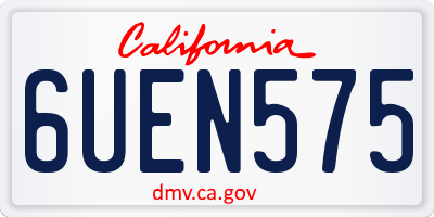 CA license plate 6UEN575