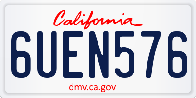 CA license plate 6UEN576