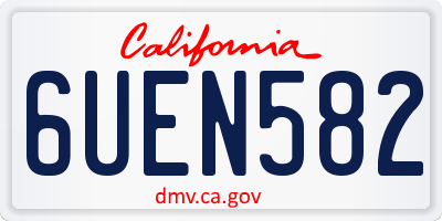 CA license plate 6UEN582
