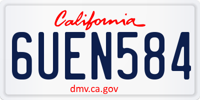 CA license plate 6UEN584