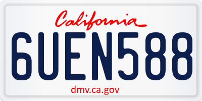 CA license plate 6UEN588