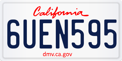 CA license plate 6UEN595