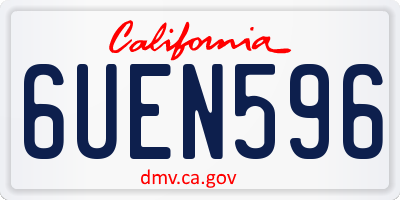 CA license plate 6UEN596
