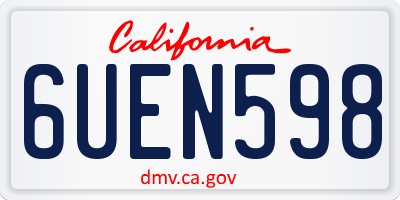 CA license plate 6UEN598