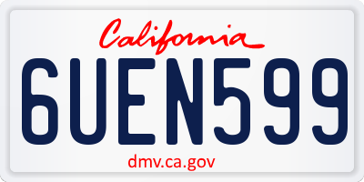 CA license plate 6UEN599