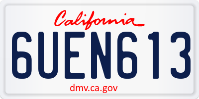 CA license plate 6UEN613