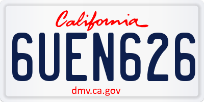 CA license plate 6UEN626