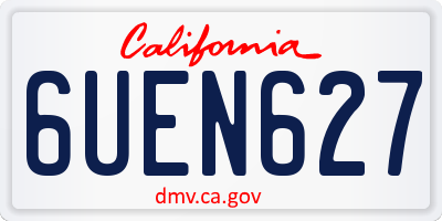 CA license plate 6UEN627