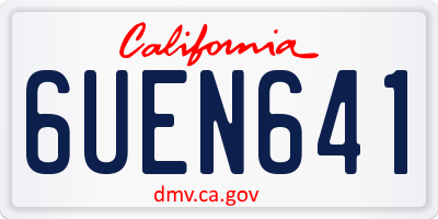 CA license plate 6UEN641