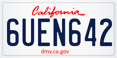 CA license plate 6UEN642